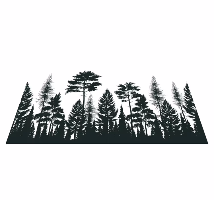 Doku efekti amerikan servis - siluet orman deseni - TenStickers