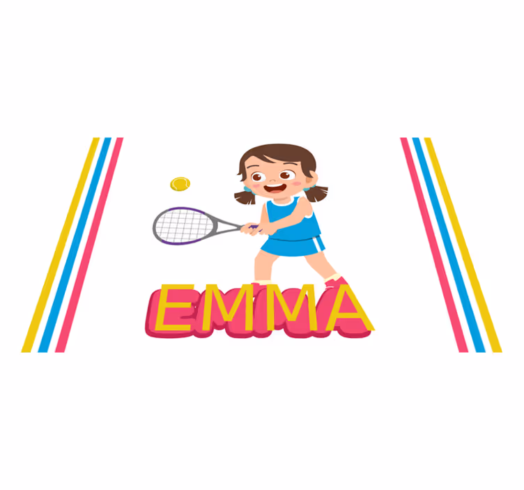 Çocuk amerikan servis - mutlu tenis oyuncusu - TenStickers
