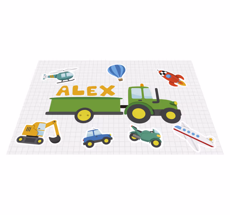 Çizgi film taşıma farklıdır. Örneğin, bir karakter helikopter kul - TenStickers