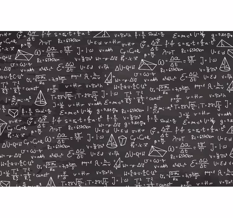 Matematik kara tahta deseni genç yatak odası duvar reslim - TenStickers