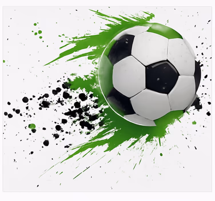 Yeşil futbol topu genç yatak odası duvar reslim - TenStickers