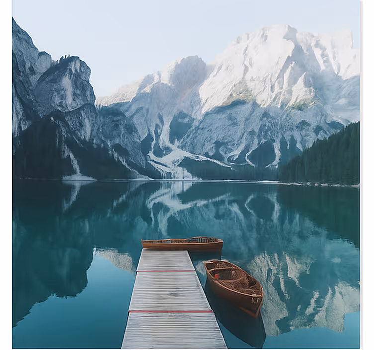 Lago di braies, dolomites dağ duvar resim - TenStickers