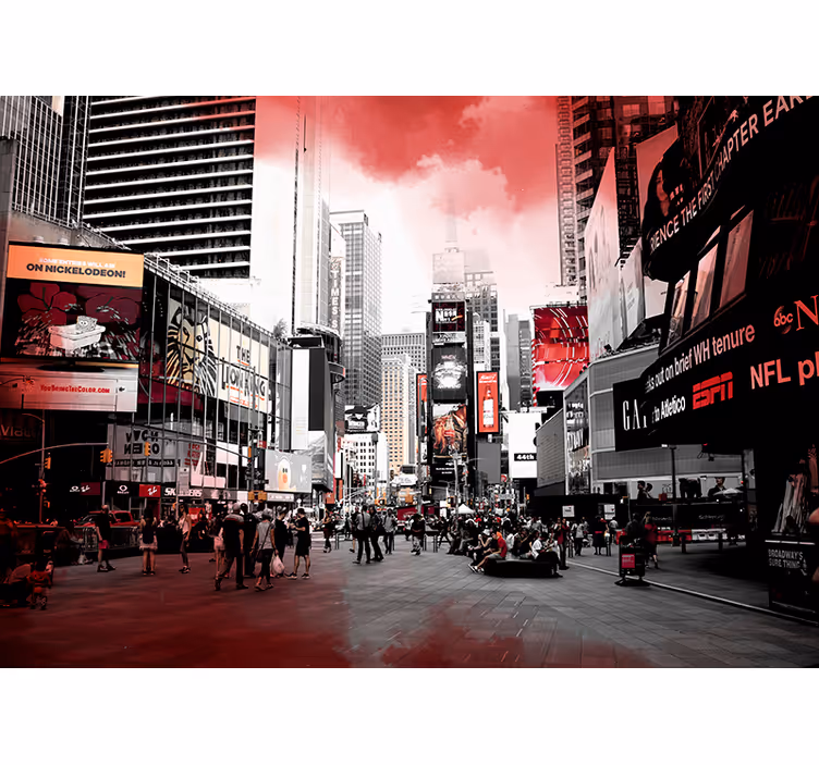 New york kırmızı ve beyaz duvar resmi - TenStickers