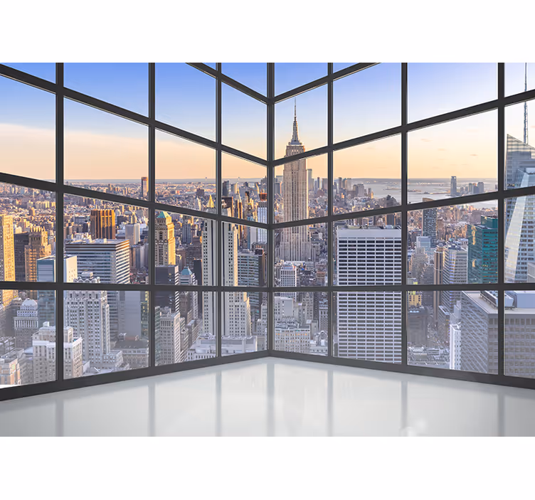 3d pencere new york şehir duvar resmi - TenStickers