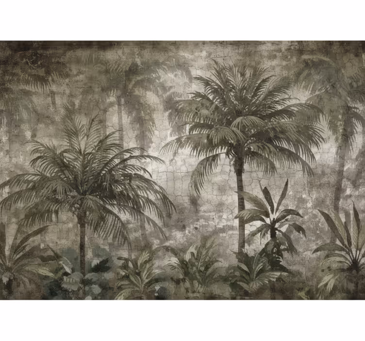 Minimalist palm forest orman duvar resim - TenStickers