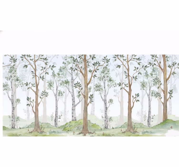 Pastel orman esintisi orman duvar resim - TenStickers