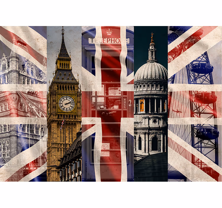 Union jack londra duvar resmi - TenStickers