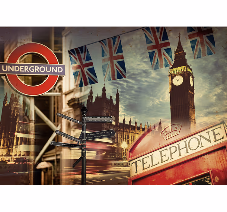 Londra duvar resmi sembolleri - TenStickers
