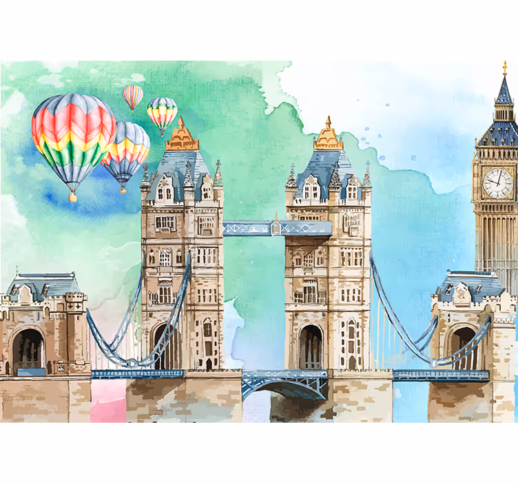 Balon kule köprü londra duvar resimleri - TenStickers