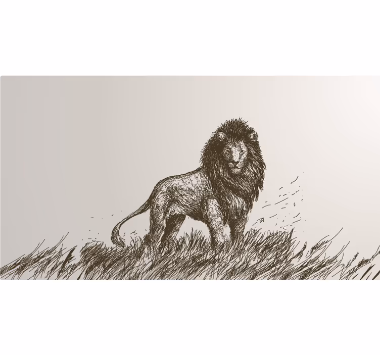 Afrika tarzı duvar resmi - gerçekçi aslan - TenStickers