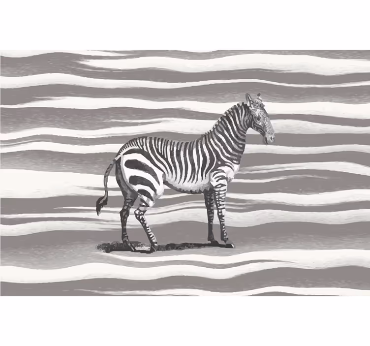 Afrika tarzı duvar resim vintage zebra İllüstrasyonu - TenStickers