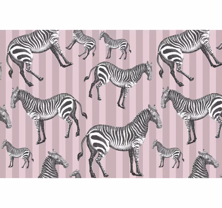 Afrika tarzı duvar resim vintage zebra İllüstrasyon deseni - TenStickers