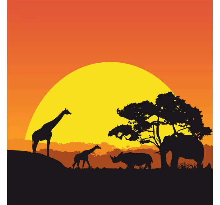 Afrika tarzı duvar resmi afrika savanası - TenStickers