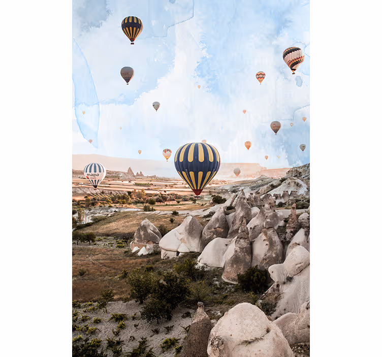 Çöl duvar resmi - kapadokya sıcak hava balonları - TenStickers