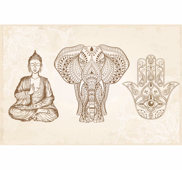 Buda duvar resmi - buddha hamsa el sembolü - TenStickers