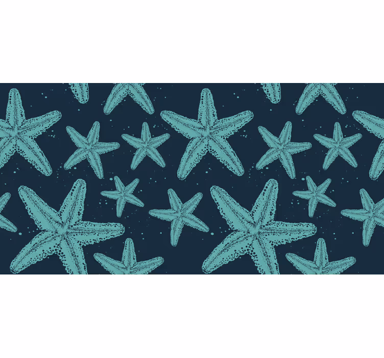 Banyo duvar resmi starfish mavi tonları mobilya - TenStickers
