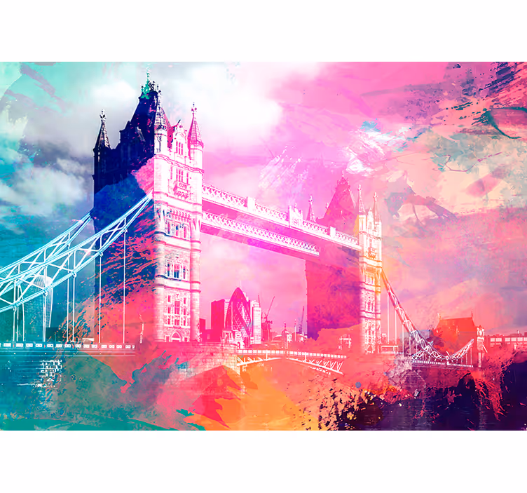 Thames londra duvar resmi üzerinde - TenStickers