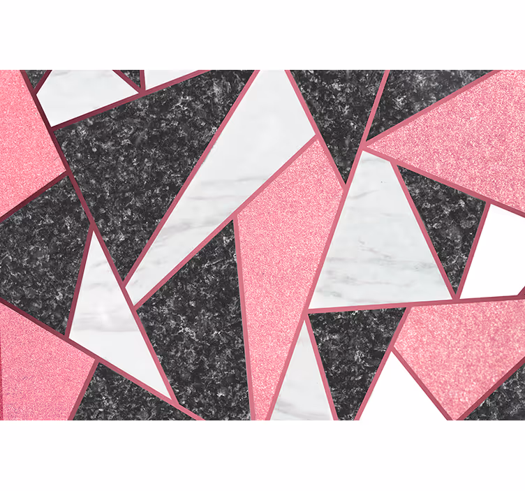 Mutfak duvar reslim pembe ve gri geometrik şekiller - TenStickers