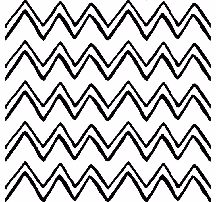 Beyaz duvar resmi - düzensiz siyah beyaz zigzag tasarımı - TenStickers