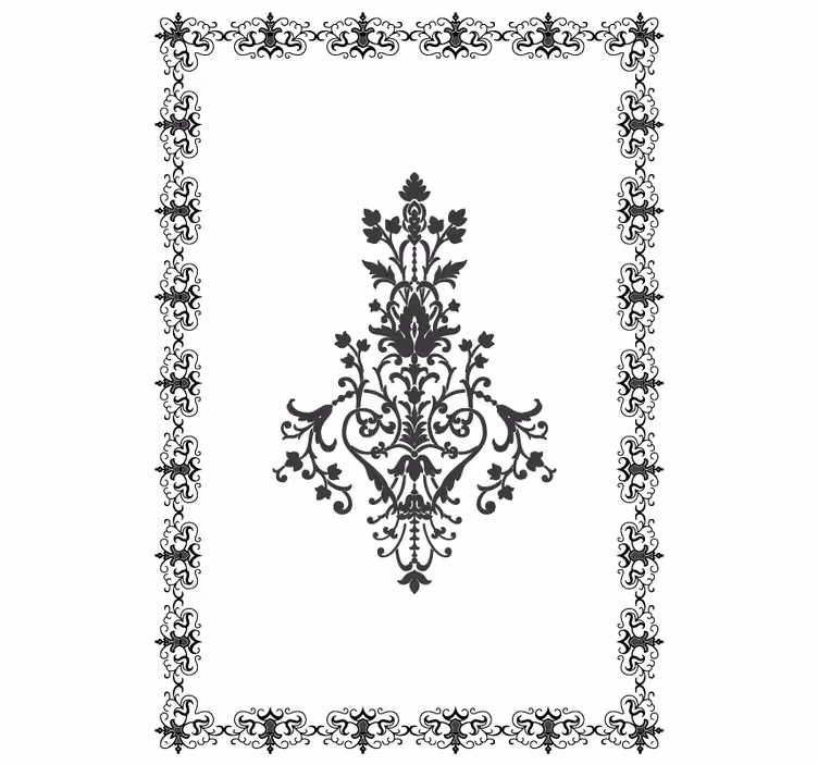 Beyaz duvar resmi aged damask - TenStickers
