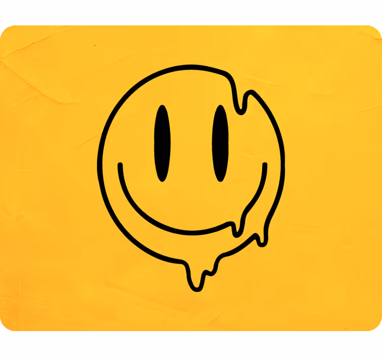 Sarı duvar resmi - sıvı gülümseme simgesi - TenStickers