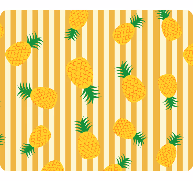 Sarı duvar reslim ananas desenli - TenStickers