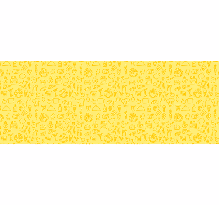 Sarı duvar reslim mini sarı mutfak deseni - TenStickers