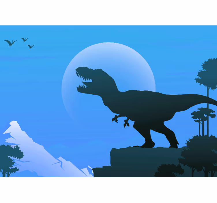 Mavi duvar reslim öfkeli t-rex kükremesi - TenStickers