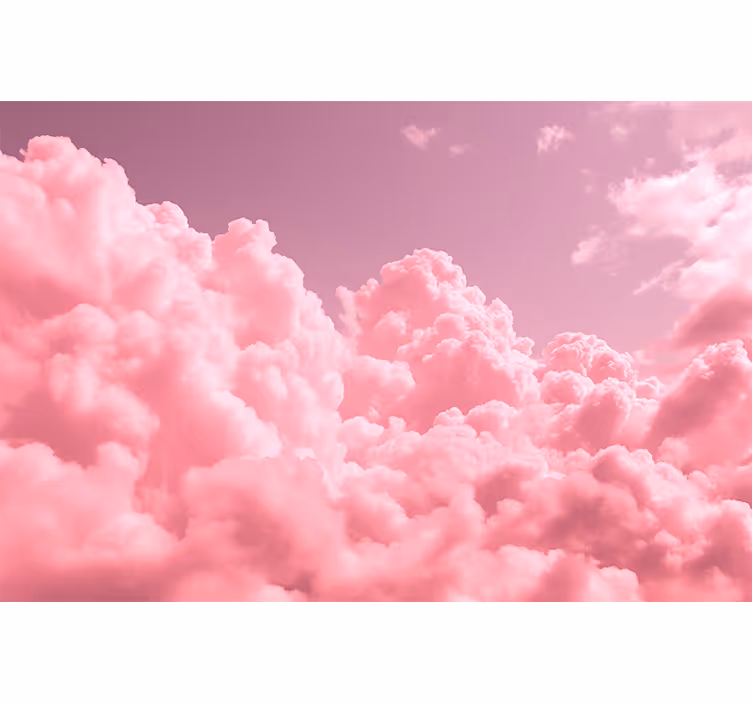 Pembe duvar reslim bulutlar - TenStickers