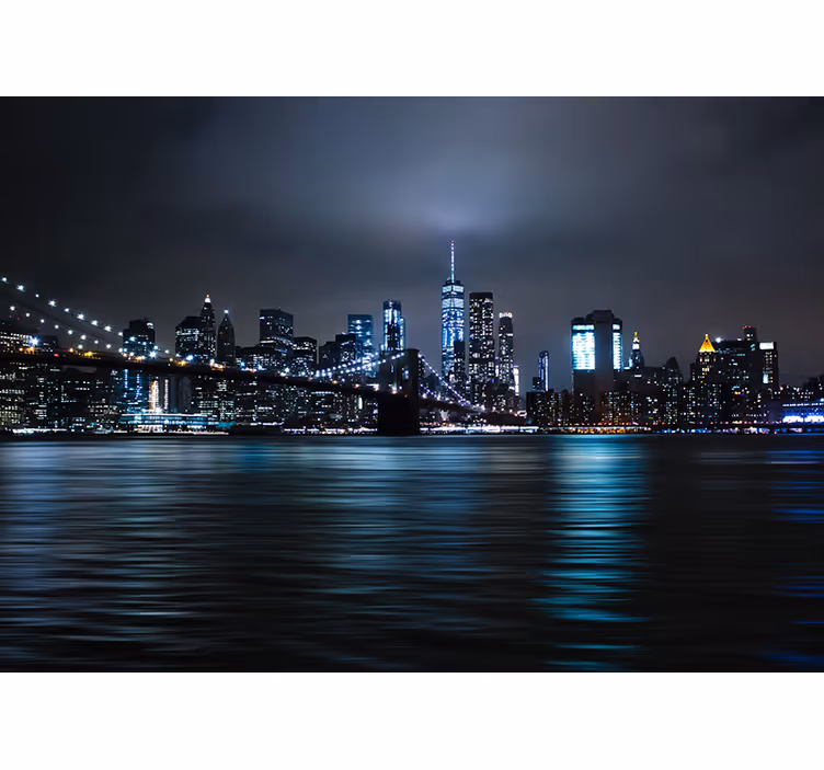 Siyah duvar resmi Şehir gece panoraması - TenStickers