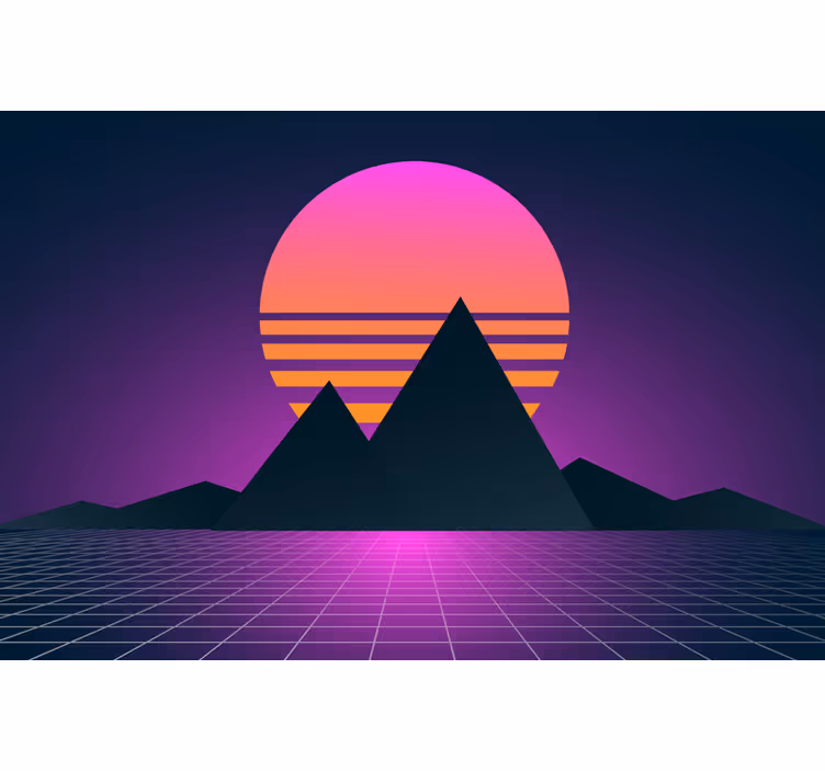 Mor duvar reslim vintage ve retro sun - TenStickers