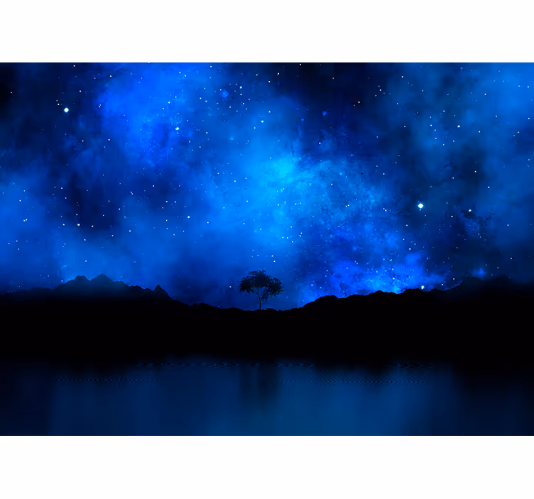 Yıldızlı gece manzara duvar resmi - TenStickers