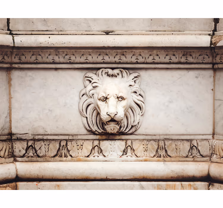 3d taş aslan klasik sanat duvar resmi - TenStickers