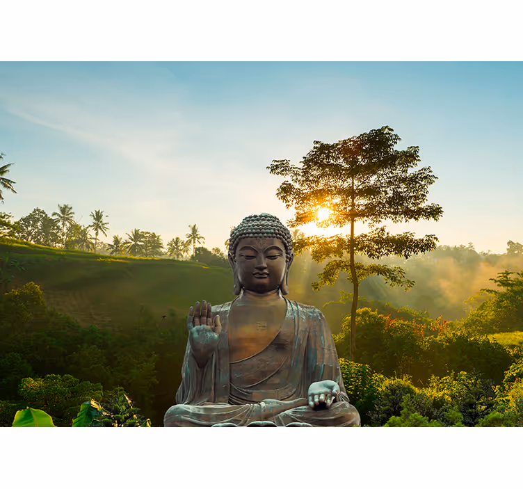 Buda doğa içinde meditasyon buda duvar resmi - TenStickers