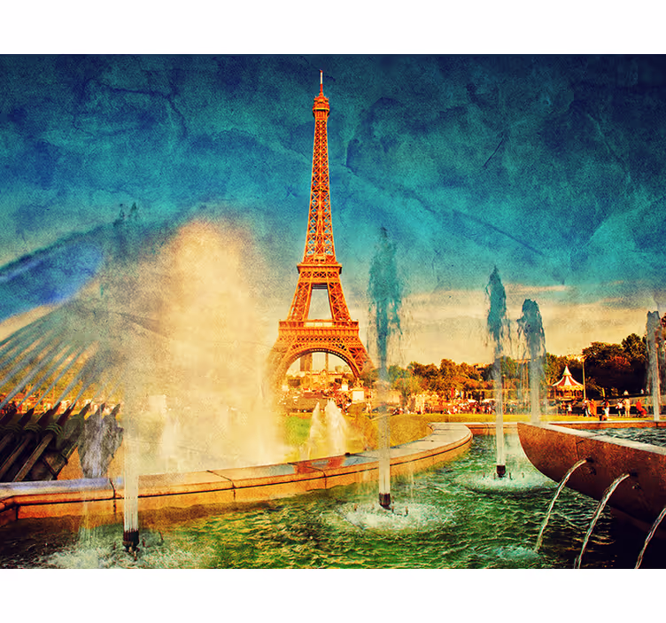 Eyfel kulesi manzaraları paris duvar resmi - TenStickers