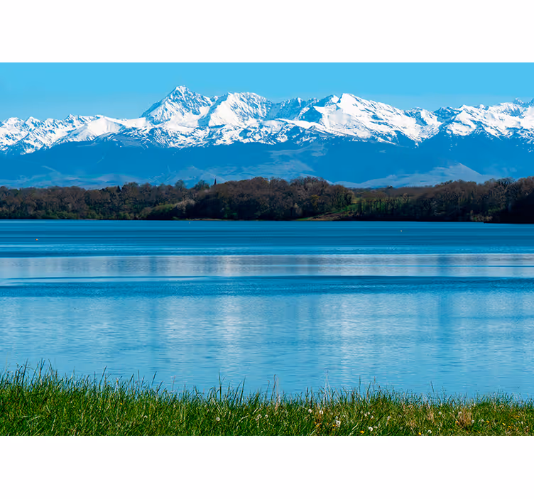 Pyrenees dağ duvar resmi göl - TenStickers