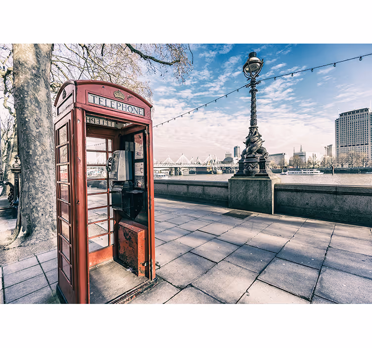 Kırmızı telefon kulübesi londra duvar resmi - TenStickers
