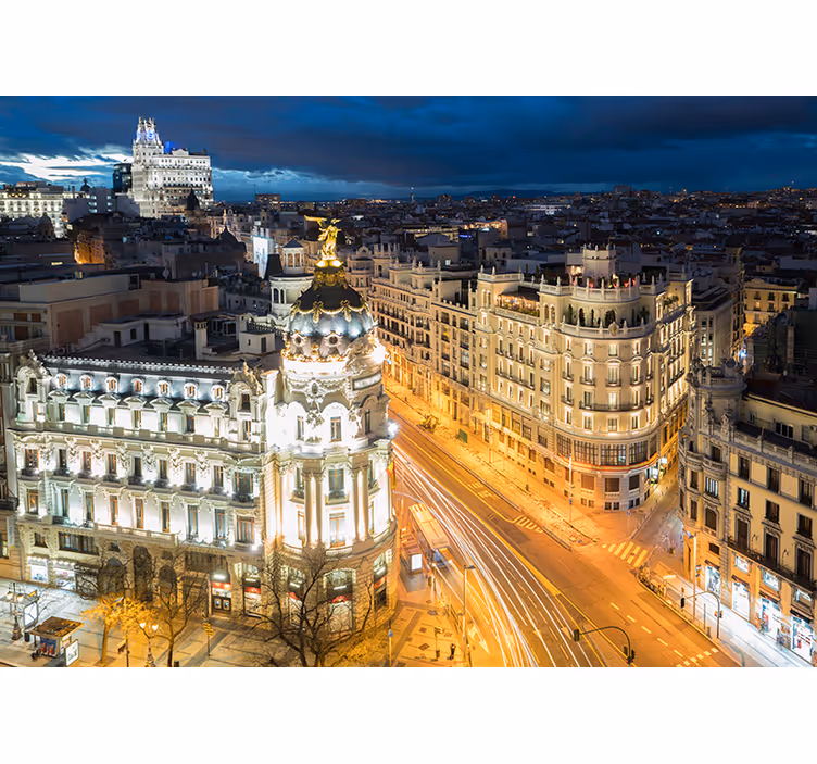 Madrid gran vía şehir duvar resmi - TenStickers