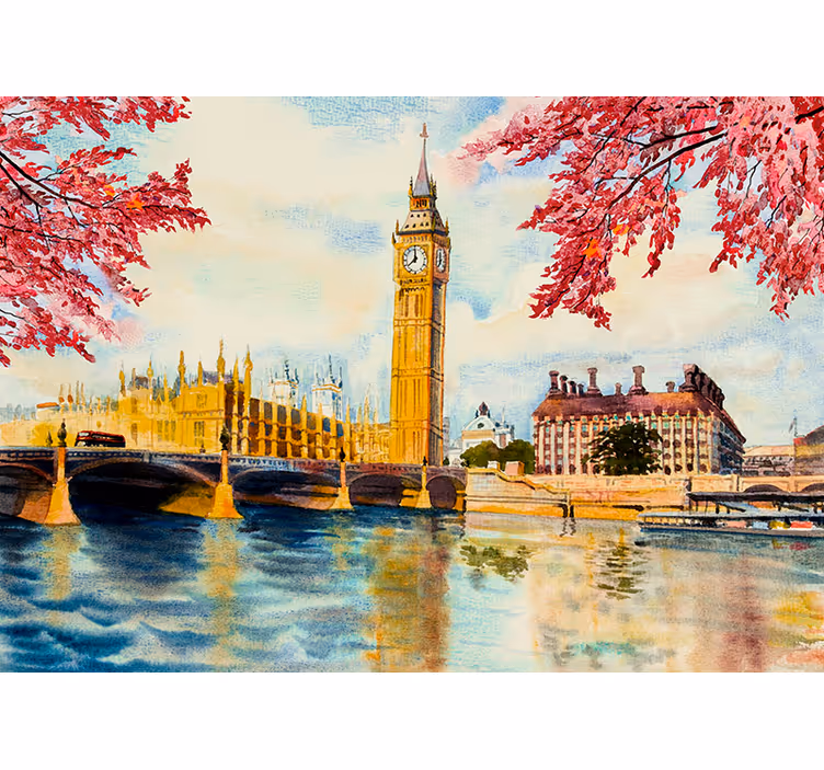 Boyama big ben londra duvar resmi - TenStickers