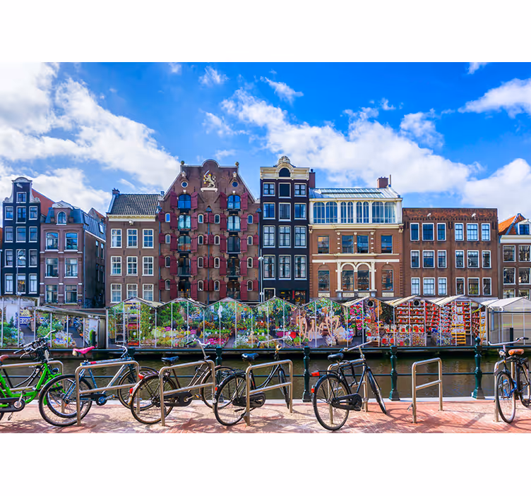 çiçek pazarı amsterdam duvar resmi - TenStickers