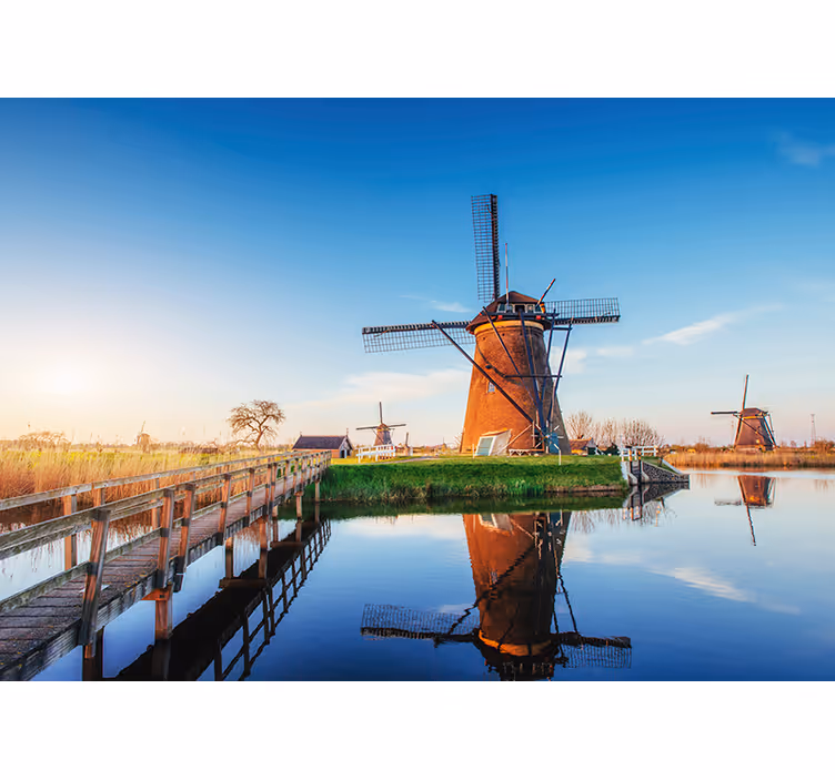 Tipik hollanda manzara duvar resmi - TenStickers
