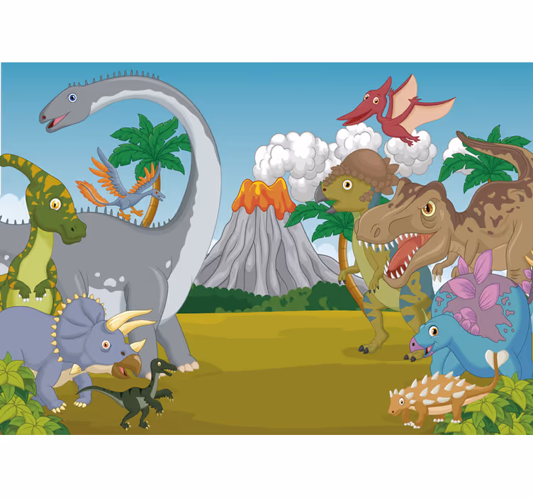 Vulcano dinozorlar çocuk resimleri - TenStickers