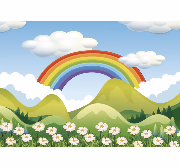 çocuk duvar resimleri doğadan gökkuşağı - TenStickers