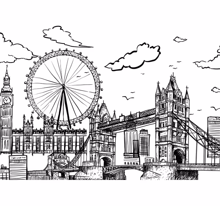 Londra duvar resmi çizim - TenStickers