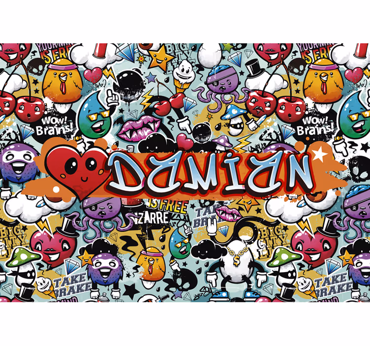 Farklı ifadeler kentsel sanat duvar resmi - TenStickers