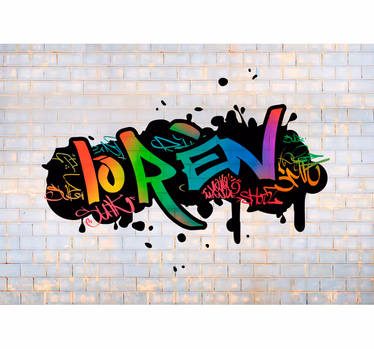Kişiselleştirilmiş renk adı grafiti sanatı duvar resmi - TenStickers