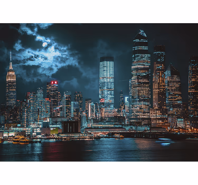 Ny duvar resmi bulutlu gece - TenStickers