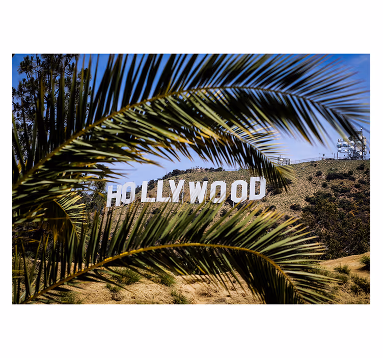 Hollywood işareti ve ağaç duvar resmi - TenStickers