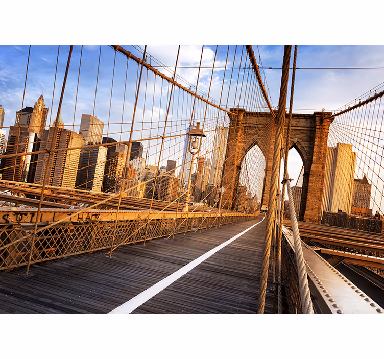 Brooklyn köprüsü içinde new york duvar resmi - TenStickers