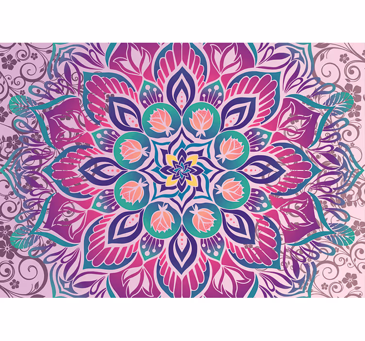 Mor mandala duvar resmi - TenStickers